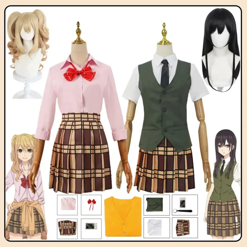 Kostum Cosplay Anime Citrus Aihara Yuzu Pakaian Rok Mantel Wanita Kostum Cosplay Aihara Mei Setelan Wig Kostum Bermain Peran Halloween
