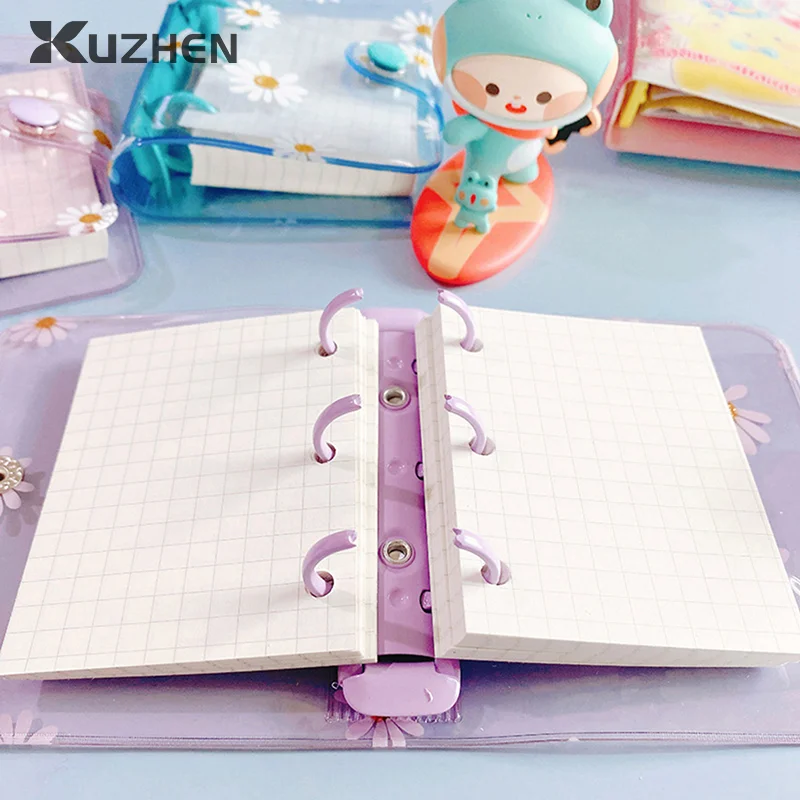 Mini 3 Hole Daisy Binder Note Planner Organizer Notebook Journal Diary Ring Binder Kawaii School Supplies