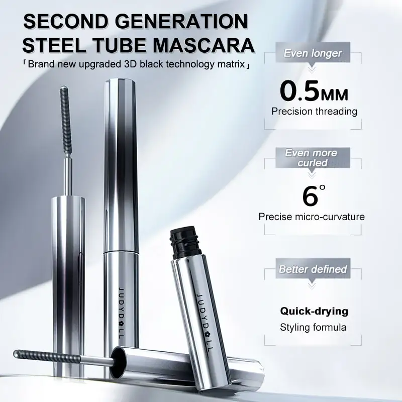 Judydoll 3D Curling Wimperijzer Mascara, Zwart en Bruin, Curling & Verlenging, Langdurige Formule, Waterdicht, Veegvast