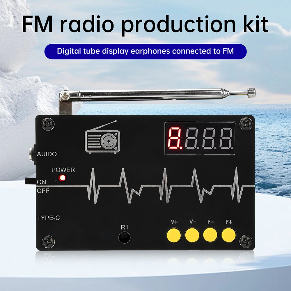 Kit Radio RDA5807M à monter soi-même, Module Radio 87-108MHz, pièces d'assemblage à souder électronique avec Tube numérique, 4 touches/5 touches, Radio FM type-c 5V