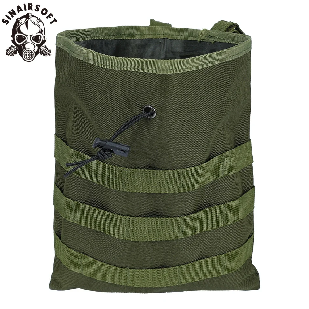 SINAIRSOFT Roll-up MOLLE Dump Pouch Tactical Magazine Recovery Pouch Outdoor Drawstring Mag Recycling Pouch Airsoft Hunting Gear