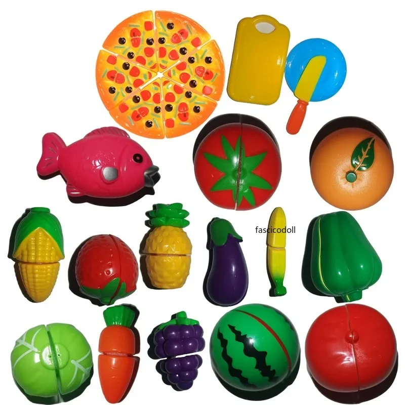 24pieces Set Children's Kitchen Toys That Include Vegetables and Fruits Which Are Suitable for Early Education and Pretend Play