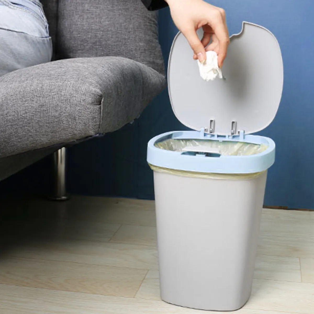 

Мусорное ведро с откидной крышкой, 1 шт., из высококачественного материала, большой емкости, с бесшумным закрытием, кнопочное управление, педаль, для кухни и гостиной