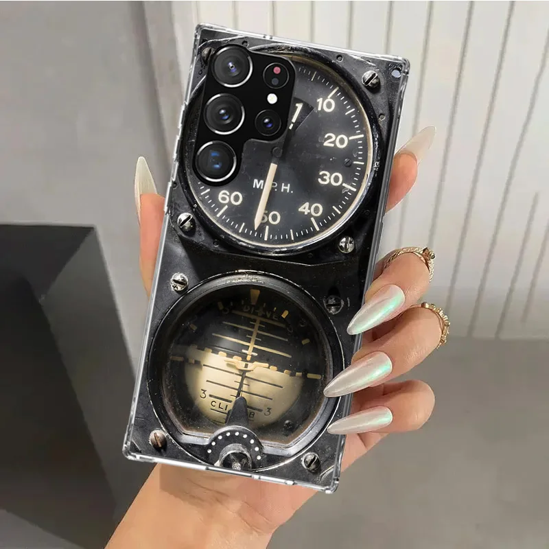 Aviation Aeroplane Helicopter Cockpit Instrument Phone Case for Samsung Galaxy S25 S24 S23 Ultra S22 S21 Plus S20 FE S10 + S10E