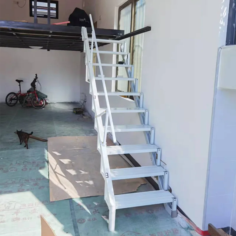 Door-to-Door Installation Stairs Wall Folding Step Alloy Outdoor Outdoor Folding Stair Home Custom Attic Ladder