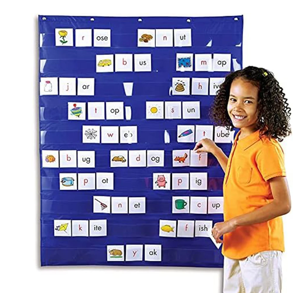 Learning Resources Standard Pocket Chart Education For Scheduling Classroom Learning Storage Display Rack Wall Calendar 70x110Cm