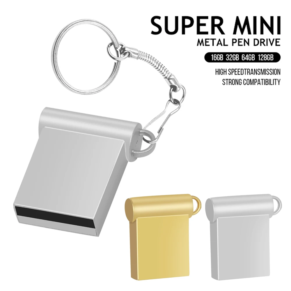 50pcs/lot Metal USB 2.0 Flash Drive 4GB pen drive 64GB Creative Gift Memory Stick 32GB 16GB 8GB Super Mini U Disk Free Shipping