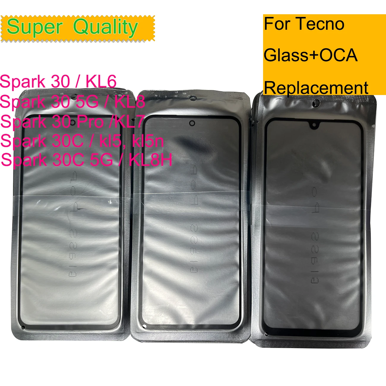 

10 шт./лот для Tecno Spark 30 Pro 30C 5G сенсорный экран панель переднее наружное стекло ЖК-объектив стекло с OCA