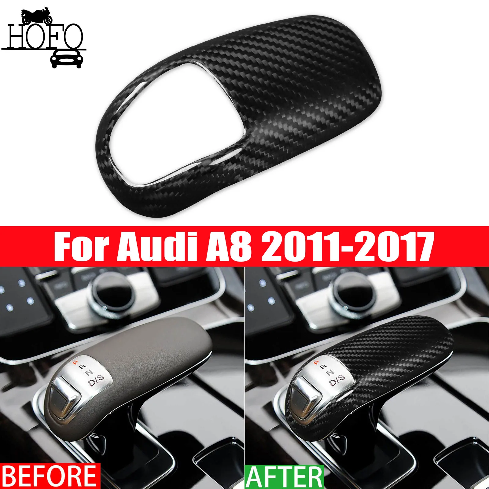 

Для Audi A8 2011-2017 автомобильная ручка переключения передач, наклейка на рамку, наклейка из углеродного волокна