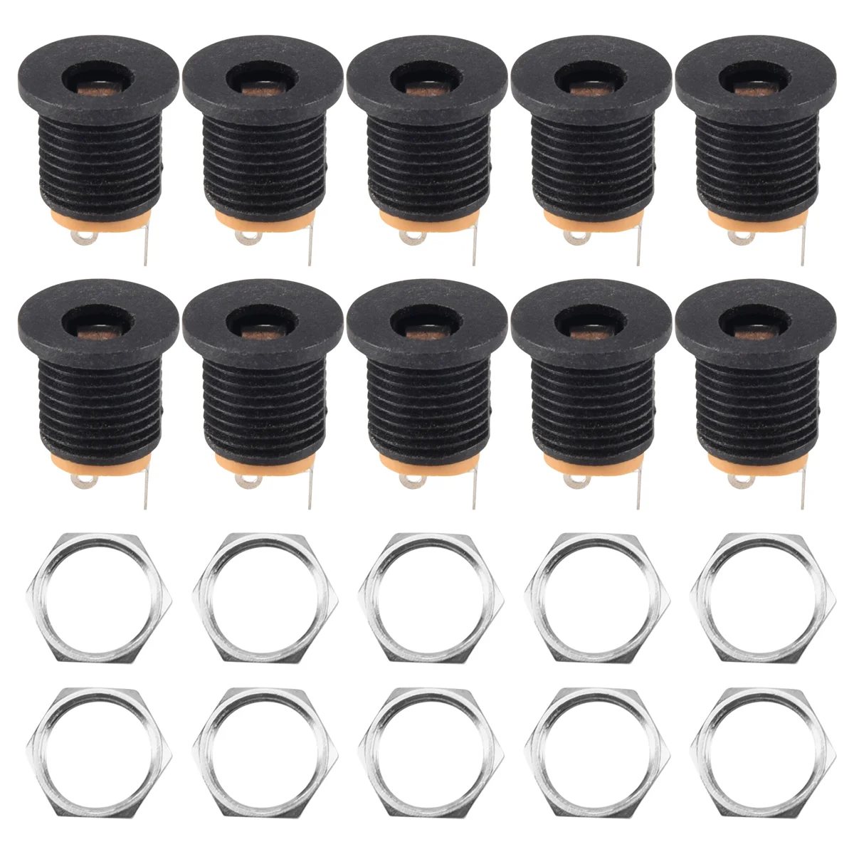 

B03B-10 Pcs 3-terminal Soldering 2.1mm x 5.5mm Female Power Jack DC Socket
