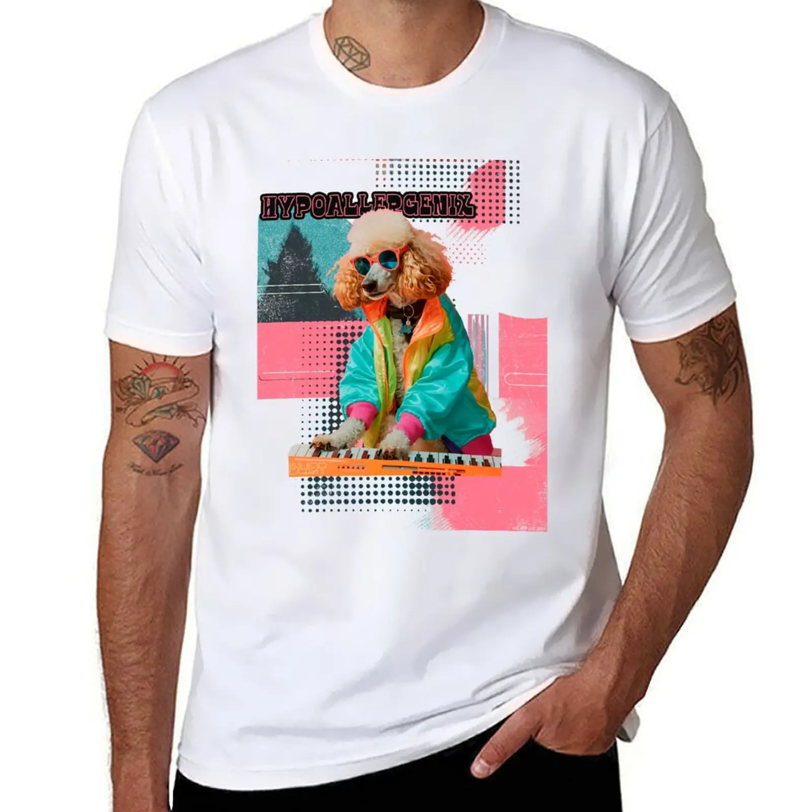 

DJ Hypoallergenix Poodle Dog Band Shirt от Blirt Футболка Футболка с индивидуальным принтом