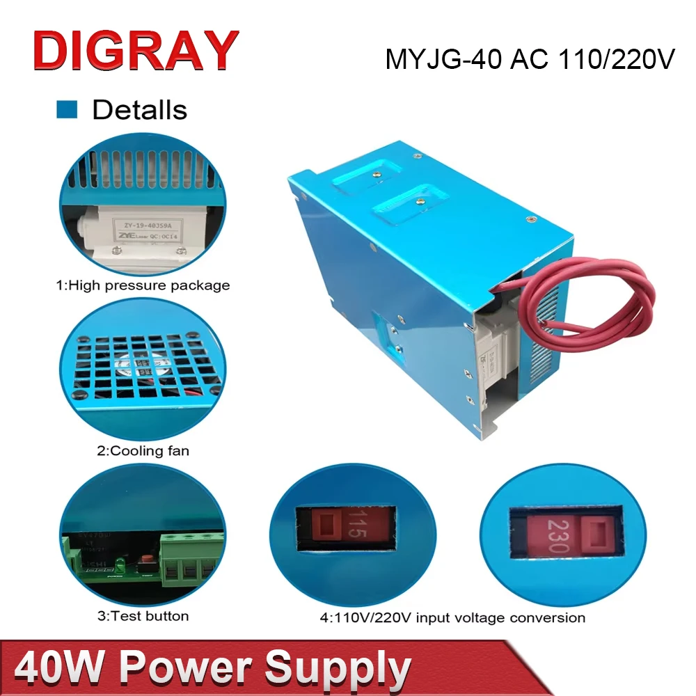 DIGRAY MYJG-40W CO2 Laser Powe - огляд і ціна Laser Engraver 40W Co2