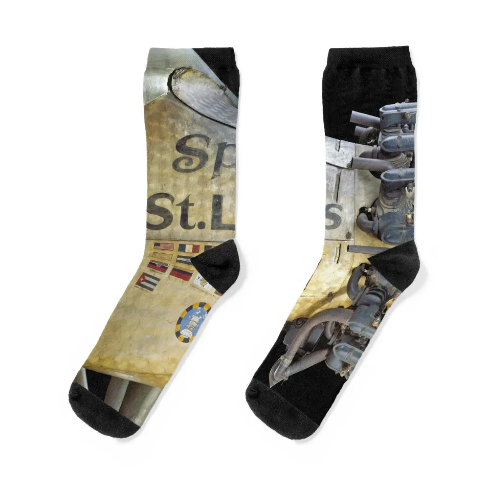 Spirit of St. Louis Nose Closeup Charles Lindbergh First Flight to Cross the Atlantic NASM Socks kids Socks For Men Women's