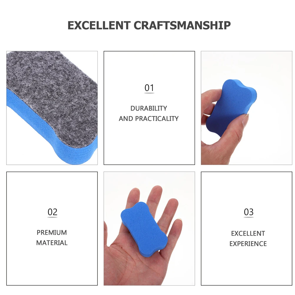 24개입 화이트보드 지우개 EVA 펠트 천 미니 뼈 모양 비자성 학교 용품 건식 지우개 클리너