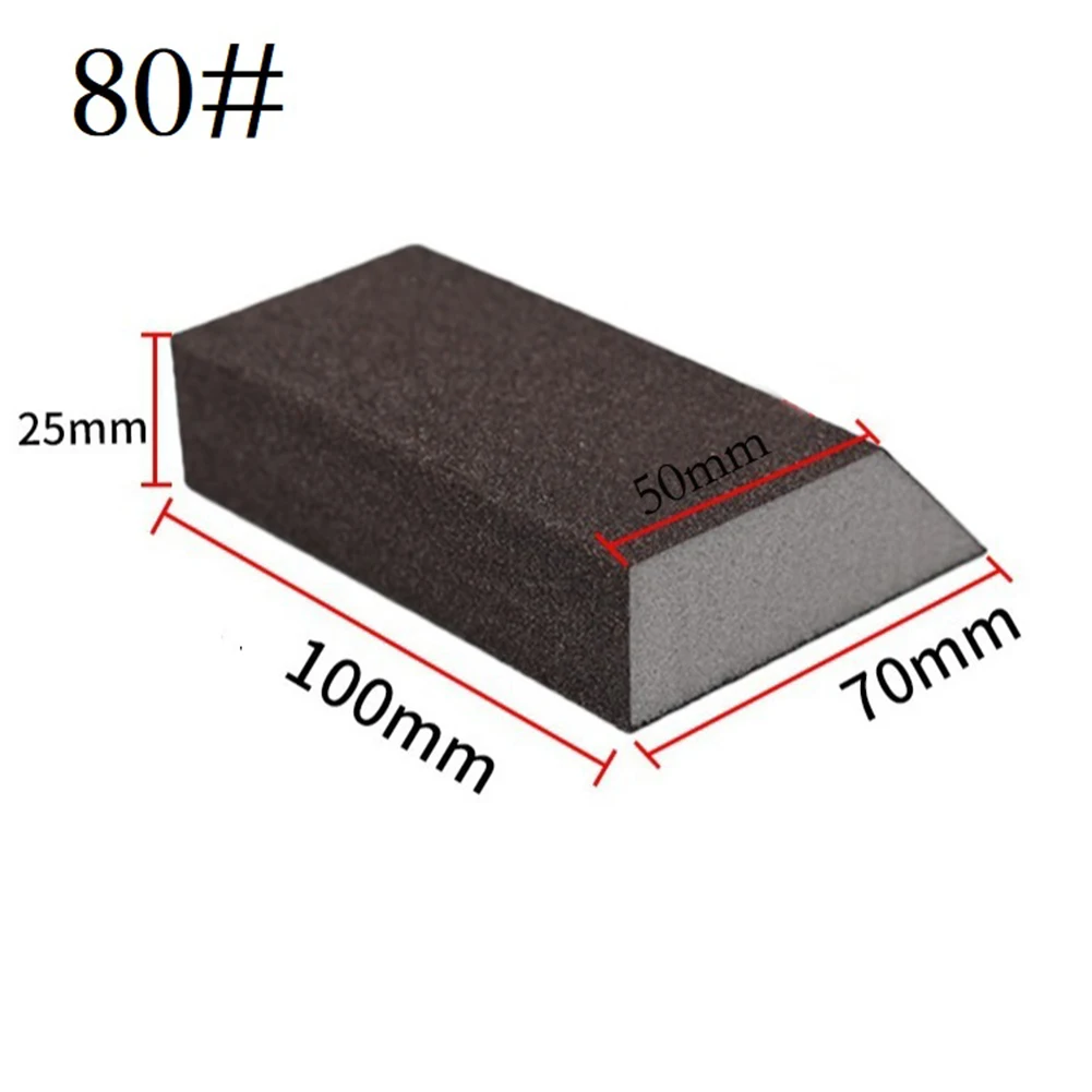 1pcs 100x70x25mm Wall Tile Trapezoid Grinding Sponge Sand Block Sandpaper Polishing Pad Woodworking Tools 60/80/120/180/220Grit