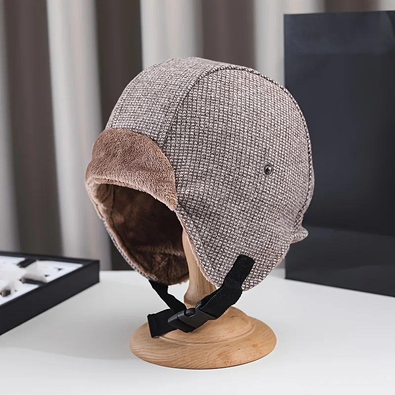 Winter Women Ear Protection Lei Feng Hat For Mothers Grandmothers Middle-Aged Elderly People Travel, Skiing Christmas Wear