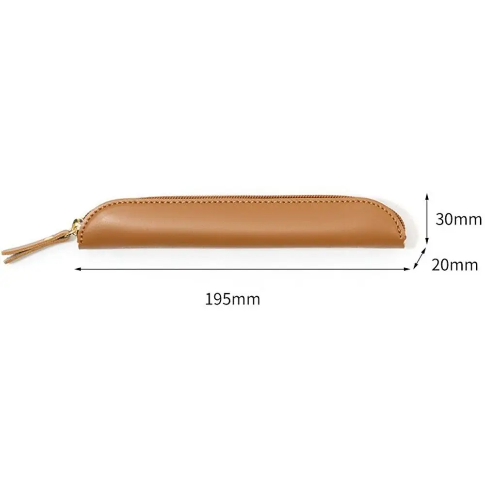 Creative Simple Leather Pen Protective Cover Waterproof Handmade High-end School Office Desktop Organizer Portable