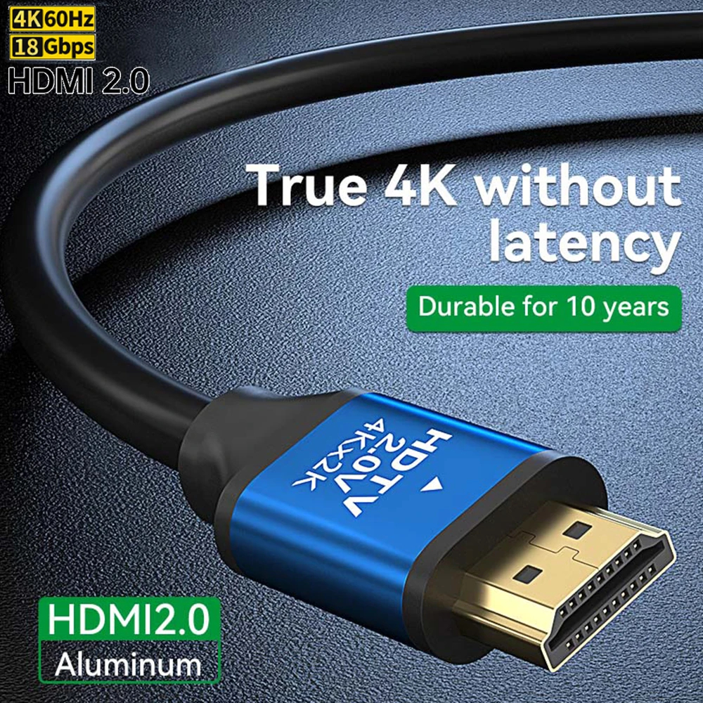 HDMI Cable 4K@60Hz HDMI-Compatible Cable 18Gbps Adapter for PS5 PC Box RTX 3080 eARC HDR Apple Splitter Switch HDMI 2.0 Cables