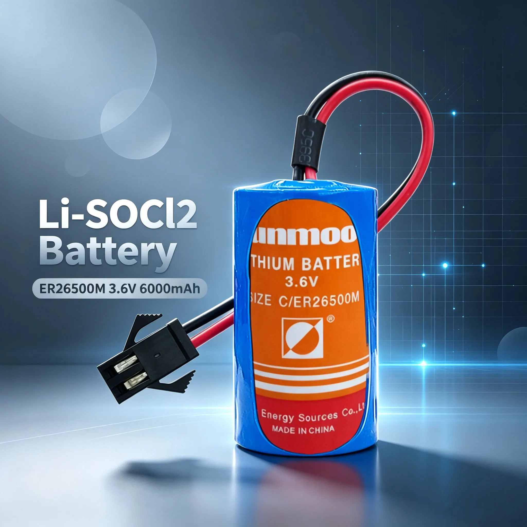 Sunmoon ER26500M lithium thionyl chloride battery 3.6V robot servo PLC driver, intelligent water meter, gas meter