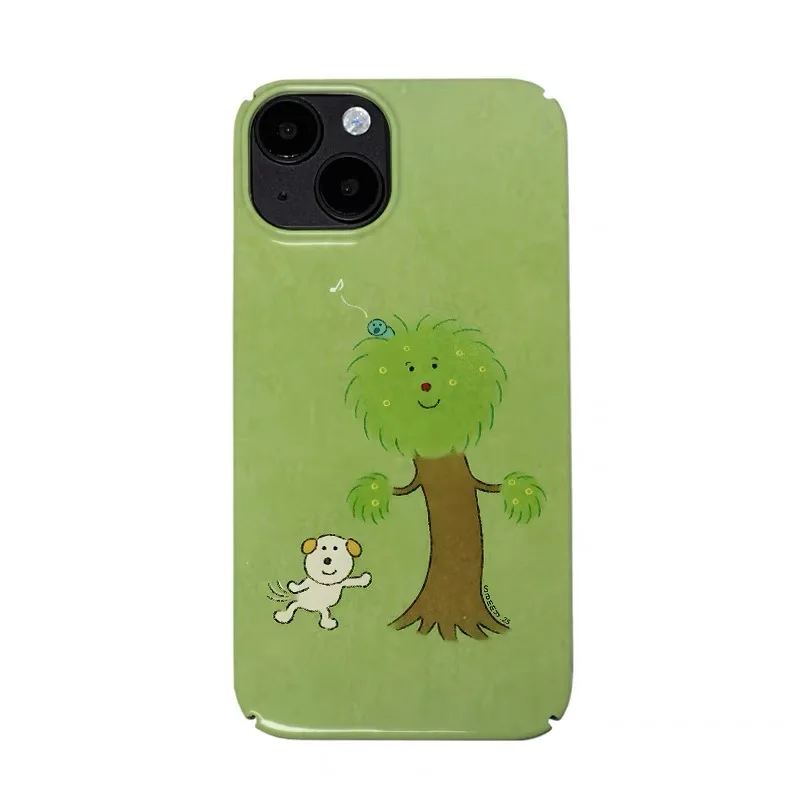 

Green Cartoon Funny Hairy Tree Phone Case for IPHONE 17 Air 16E 15 PROMAX 14 Plus 13 12 MINI 11PRO 16Plus XR Acrylic Phone Cover