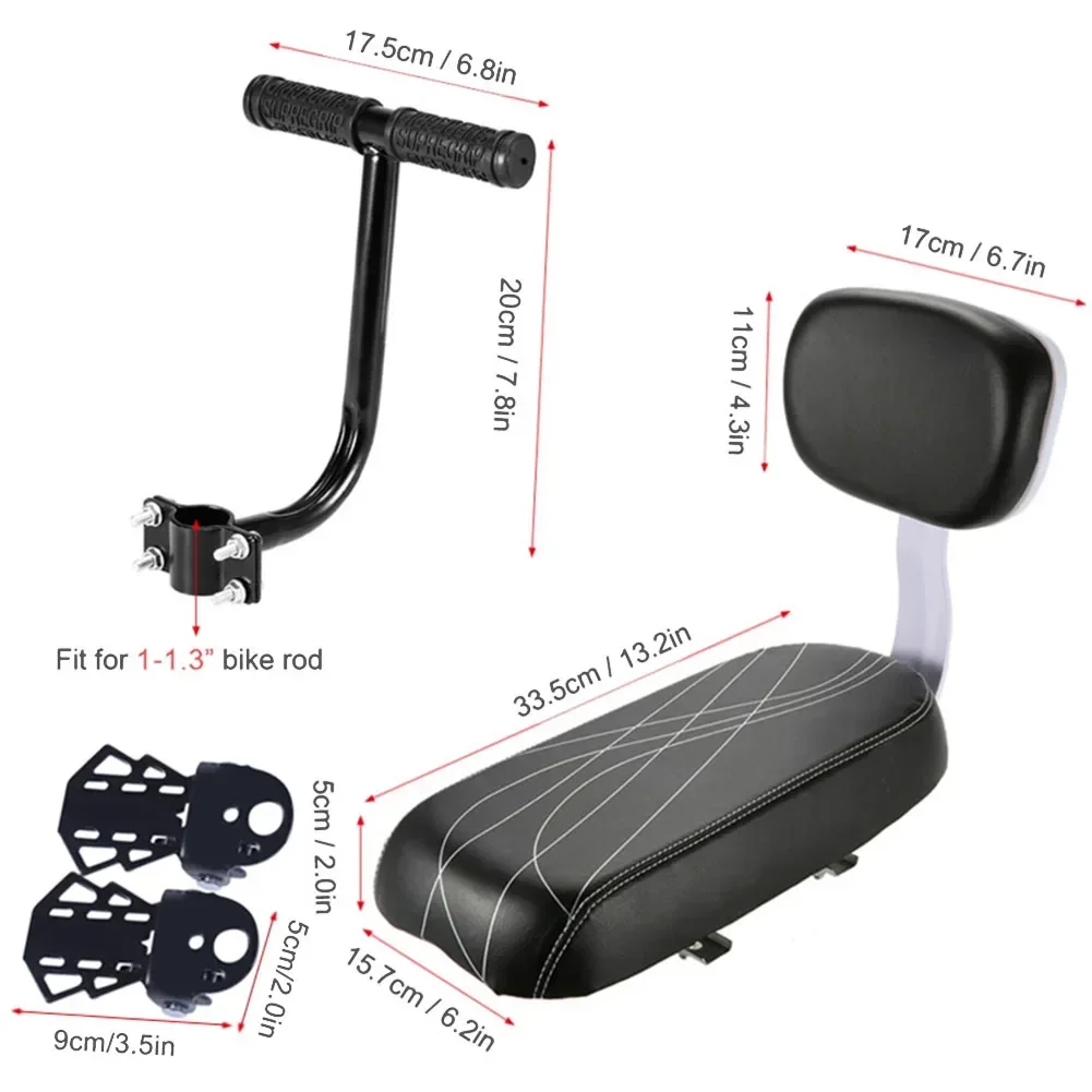 Bicycle Rear Saddle Bicycle Seats With Back Rest 34*16cm Bike Child Seat Cushion Rear Shelf Thickened Saddle Cycling Accessories