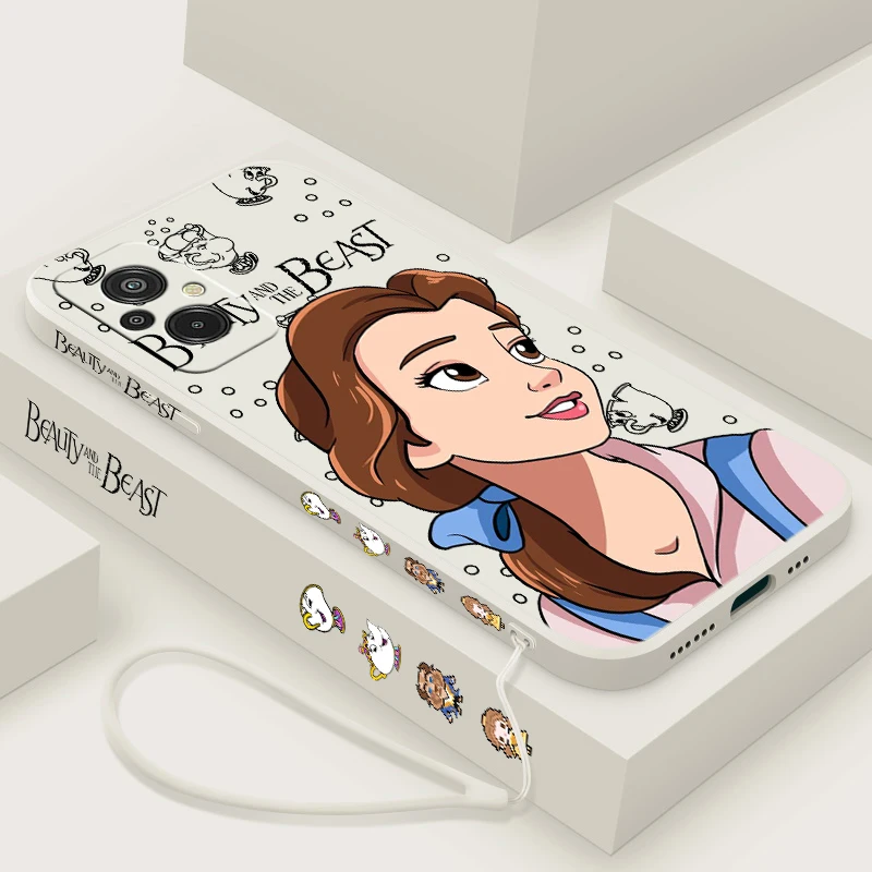 Disney Beauty and the Beast Liquid Left Rope Phone Case For Redmi 6 7 8 9 10 11 12 13 K30 40 50 60 AT X A1 Ultra Pro Soft Cover