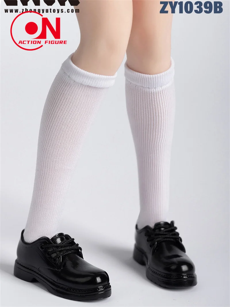 ZYTOYS ZY1030 ZY1039 1/6 Sweet Academic Leather Shoes Solid Mid Length Socks Model For 12