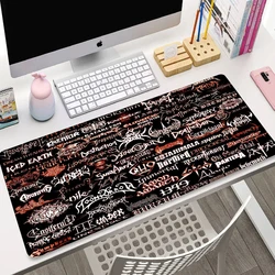 Metal Band Mouse Pad Xxl Large Size Gaming Desk Mouse Mat English Office Software Mousepad Anti Slip Office User Keyboard Pads