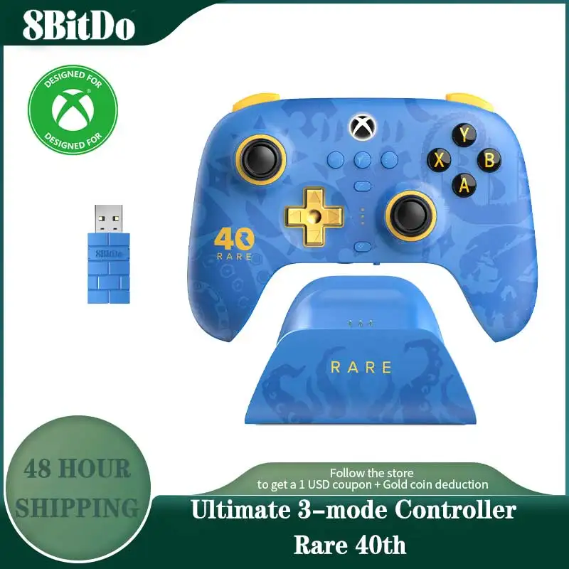 

8BitDo Ultimate 3-mode Rare 40th Controller，Gamepad with Hall Effect Joysticks for Xbox Series X|S,Xbox One,PC Windows ,Android