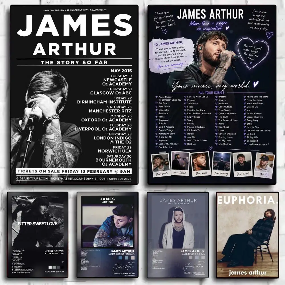 Singer J-James Arthur Poster Wall Art Print Poster for Bedroom Living Room Home Decor Gift Artwork