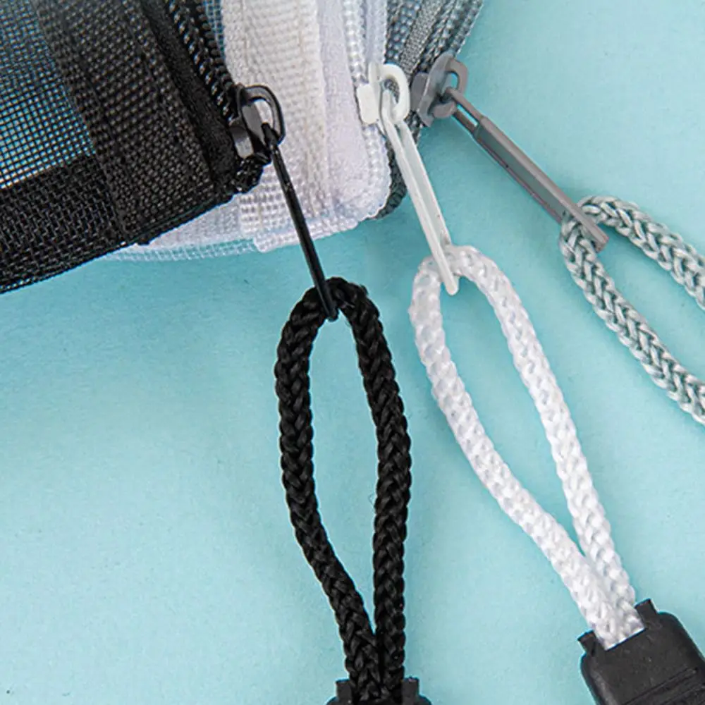 Nylon Transparent Zipper Pencil Case Zipper Solid Color Clear Stationery Bag Travel Case Makeup Pouch Mesh Cosmetic Storage Bag