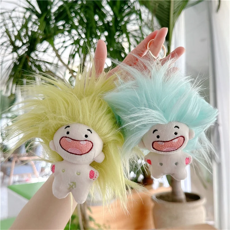 Toothless Cotton Doll Toy Figurine Keychain Kids Messy Hair Explosion 1 PCS Lake Blue