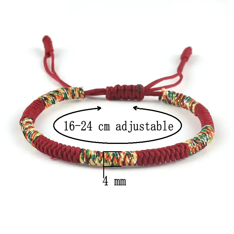 Tibetan Buddhism Lucky Bracelet Unisex Braided Adjustable King Kong Knot Red String Bracelets for Men Women Couple Pulsera