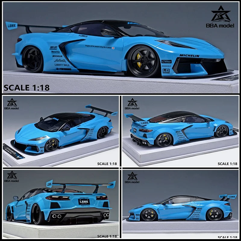 Nuovo In Magazzino Bba 1:18 Corvette C8 Simulazione Resina In Miniatura Supercar Modello Personalizzato Giocattoli Per Bambini Collezione Regali Ornamento