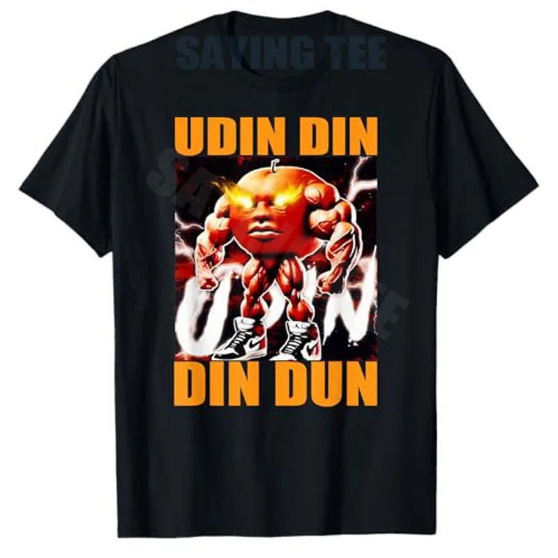 Camiseta con meme 'Orange Brainrot' de Udin Din Din Dun Udindindindun, estilo Y2K, moda italiana para chicos, ropa gráfica 'Brainrot', ropa linda para hombres