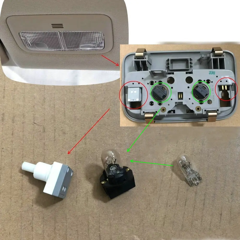 apply to Yaris 2008-2011 reading lamp switch Ceiling light base light bulb