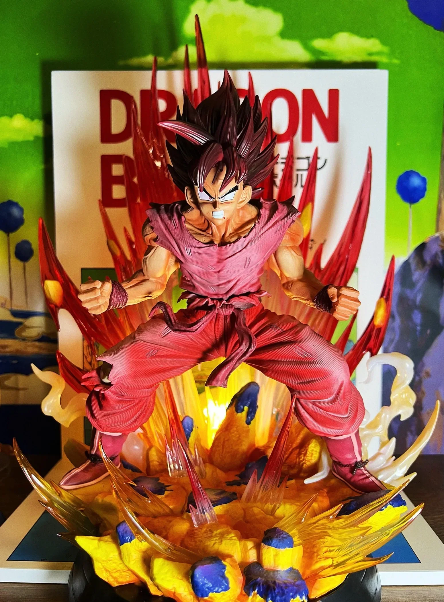 

38cm Anime Dragon Ball Kakarot Figure Statue GK Aeration Son Goku Kaiouken Action Figures PVC Collection Figurine Toy Model Gift