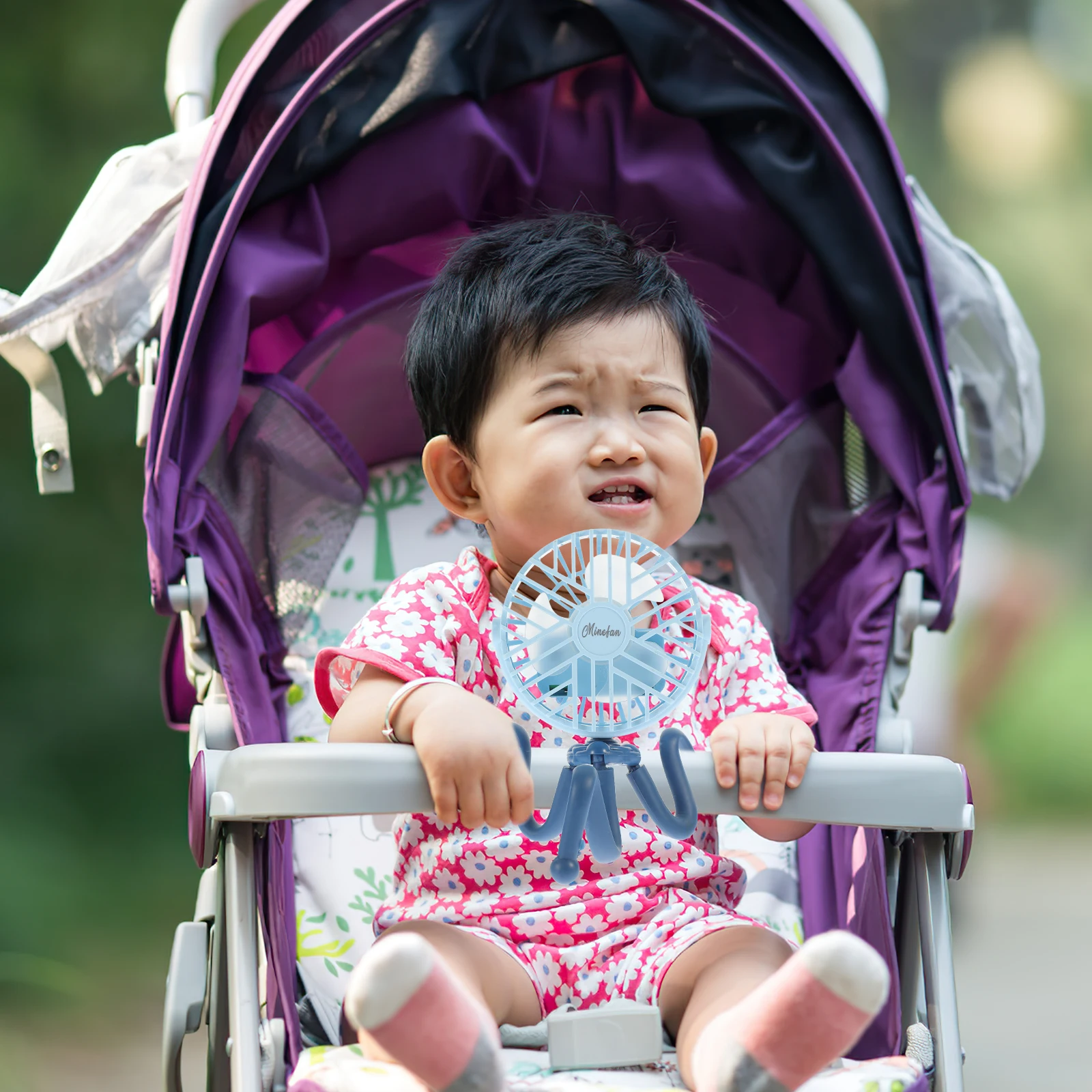 

1pc Mini Stroller Fan Silent ABS Portable Clip Rechargeable USB Baby Outdoor Cooling Flexible Powerful Adjustable Direction