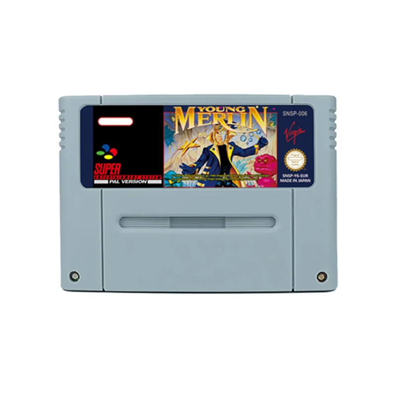 Young Merlin  Action  Game for SNES   16 Bit Retro Cart Children Gift