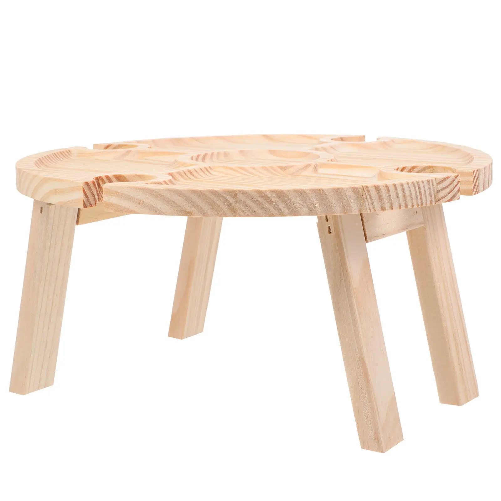 

Round Wooden Table for Home and Outdoor Use Spices Up Gatherings and Parties Snacks Table Round Serving Desk Food Serving Desk