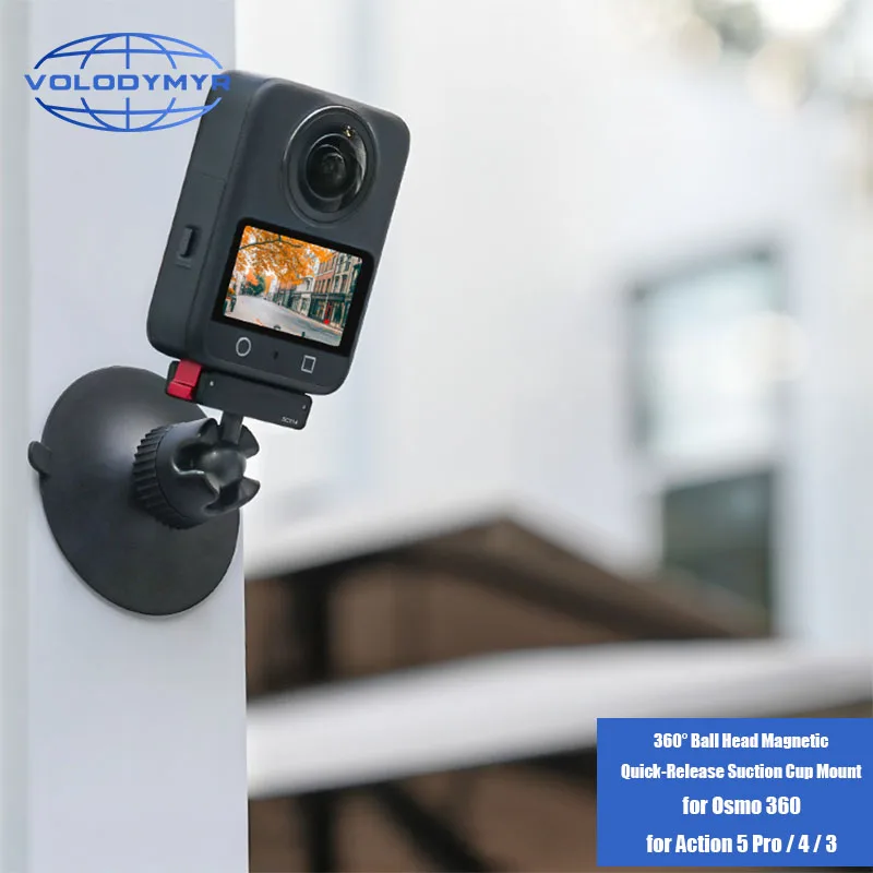 

VOLODYMYR Osmo 360/Action 5 Pro/4/3 Magnetic Quick Release Ball Head Suction Cup Bracket Onderwater Camera Accessories