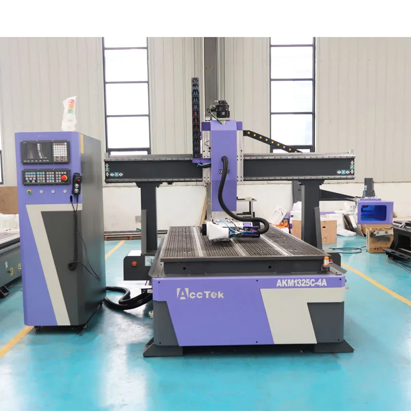 CNC Madeira Router máquina com 4 Eixo Rotary Spindle, Automatic Tool Changer