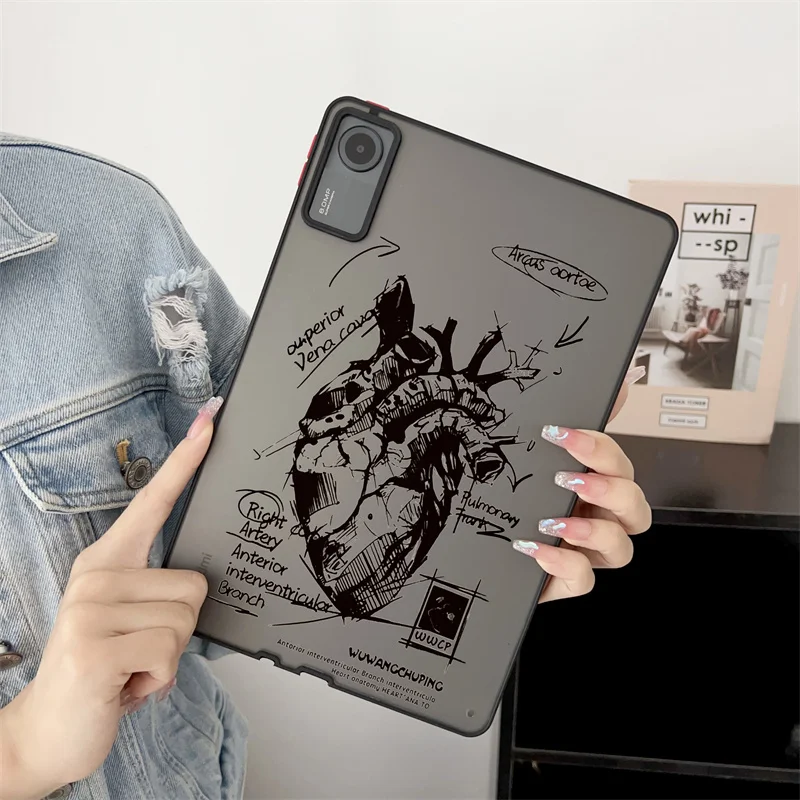 เคสแท็บเล็ตแบบแข็งรูปหัวใจสำหรับ Xiaomi Pad 6 Case Mi Pad 6 5 11 ''6S Pro 12.4'' redmi Pad SE 2023ฝาครอบป้องกันเต็มรูปแบบ