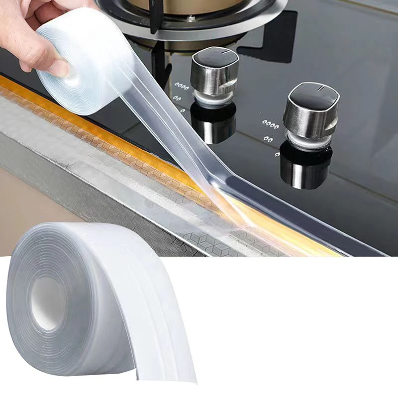 Transparent Self-adhesive Tape Kitchen And Bathroom Waterproof Mildew Stickers Sink Beautiful Stickers Sealing Strip Tape