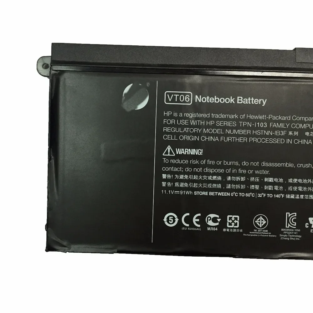 Imagem -04 - Bateria Original do Portátil para hp Hstnn-db3f Hstnn-ib3f Tpn-i103 Vt06 Vt06086xl 657240271 657503001 65 11.1v 91wh Novo