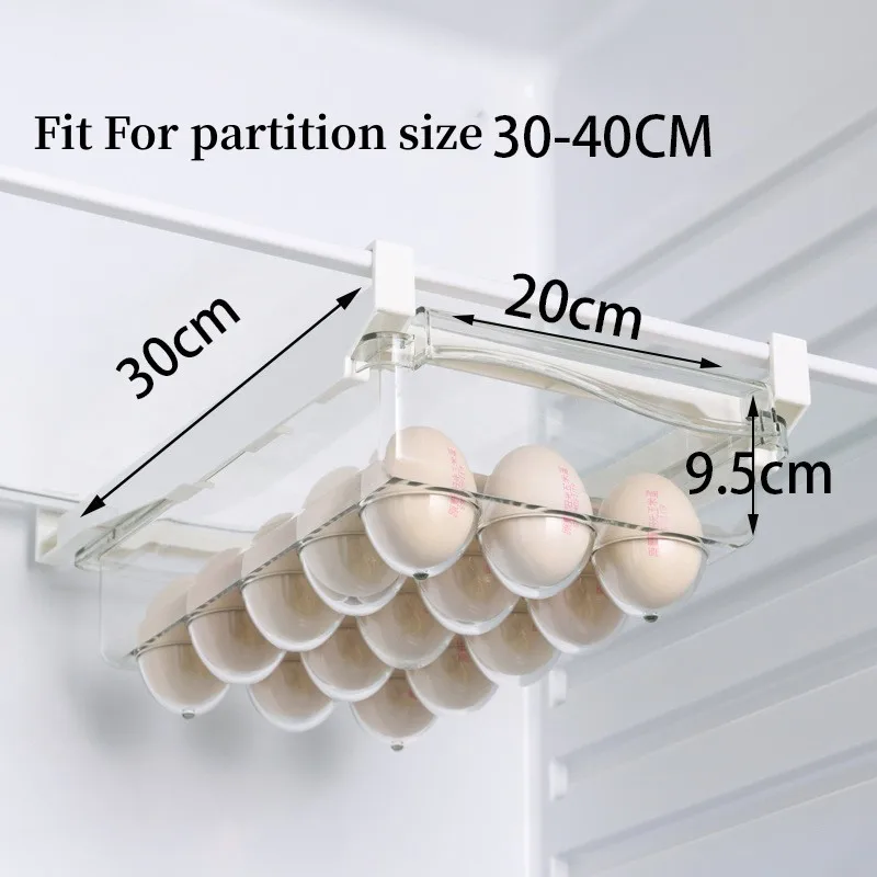 Kitchen Fruit Food Storage Box Plastic Clear Fridge Organizer Slide Under Shelf Drawer Box Rack Holder Refrigerator Drawer Box