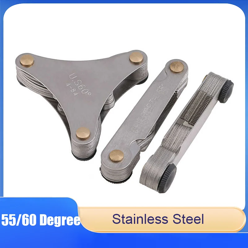 

Metric/Imperial/US Unified Combination Stainless Steel Thread Gauges, 55 and 60-Degree Folding Thread Measuring Tools