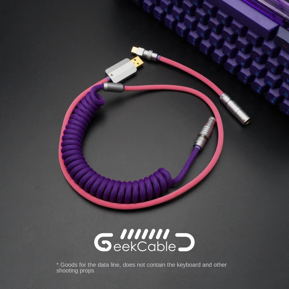 

GeekCable customized computer mechanical keyboard data cable MelGeek collaboration keycap cable Mojo68 neon,usb cable