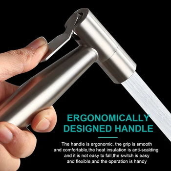 PULVERIZADOR DE grifo de inodoro de mano, juego de pistola rociadora de acero inoxidable, pulverizador de bidé de mano, cabezal de ducha de autolimpieza para baño, 2M
