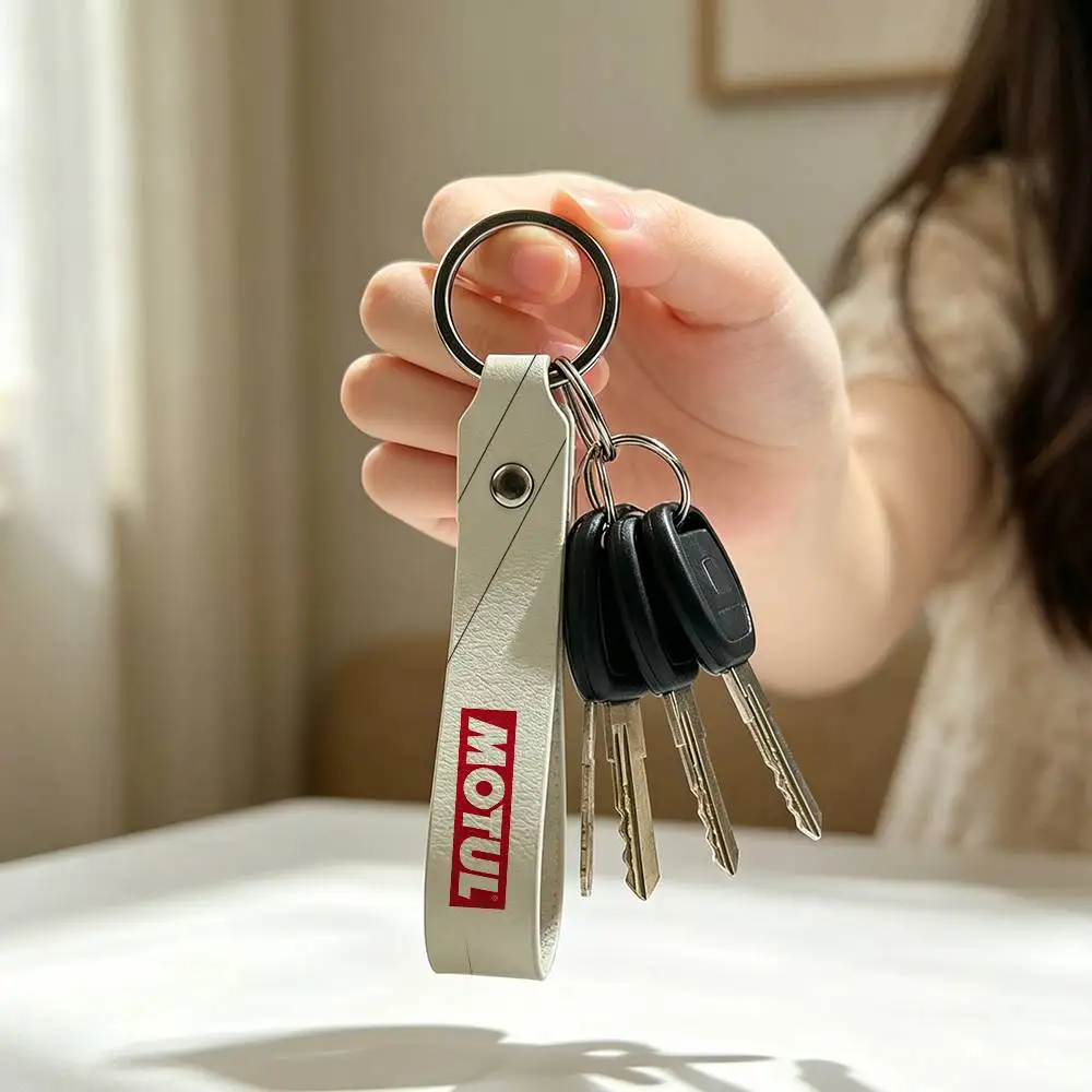 

Модный дизайн, модный брелок для мотоцикла из искусственной кожи Motul, универсальный держатель для ключей для мотоцикла, подарок для мужчин-райдеров